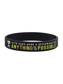 1 pièce/3 pièces Bracelet en silicone Victoire au basketball Rien n'est impossible