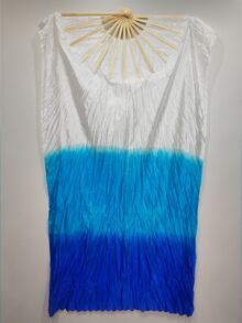 1pc Elegant White Belly Dance Fan With Long Bamboo Veil - Right-Handed Design, Flowing Ribbon Silk Fabric, Perfect For Parties, Performances & Cultural Events - Multicolor - View 15