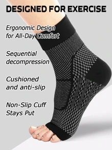 Compression Socks - Moisture-Wicking Nylon Blend, Reinforced Heel & Toe, Ankle Protection & Improved Circulation - Unisex Athletic Socks For Running, Hiking, All-Season Wear, Hiking Gear, Sporty Look, Breathable Fabric