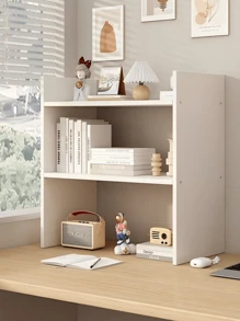 1 Stück minimalistisches nordisches Stil Desktop Lagergestell, doppellagiges/dreilagiges Bücherregal, Desktop Organisation und Lagerungstools, essenzieller Aufbewahrungsorganisator, praktisches kleines Möbelstück für Familien, zwei Farben und drei Stile