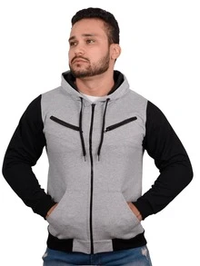 Sweatshirt Coat Cold Weather Blouse Sports Jacket Open Tracksuit - Grey - View 2