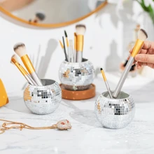 GOQODO 6 Stück Discokugel Vasen, multifunktionale Discokugel Pflanzschale Kerzenhalter, bunte Hochzeits-Tischdekoration für Hochzeit, Party, Geburtstag, Heimdekoration, Make-up Aufbewahrung, Süßigkeiten-Glas, kreatives Geschenk, Künstliche Blumendekoration