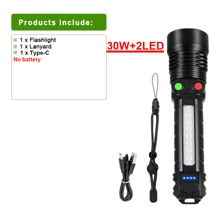 Luz de Sinal de Iluminação de Alta Intensidade para Uso Externo com Fonte de Luz LED Vermelha/Branca/Verde/Amarela, Bateria de Lítio de Alta Capacidade Integrada, Lanterna LED de Alta Potência com Luz Lateral, Zoom Rápido, Adequada para Reparos de Automóveis, Emergências Domésticas e Acampamento ao Ar Livre, Acessórios de Camping