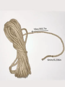 Jute Rope For Decoration, Gift Box Packaging, Wall Photo DIY Weaving Material, Plumbing Decor, Thick Coarse Jute Cord, Abrasion Resistant Lashing Rope - Yellow - View 2