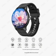 智能手表，无线通话/拨号，多应用提醒，男女通用，运动手表，可定制壁纸，节日和生日礼物 - 黑色 - 查看 3