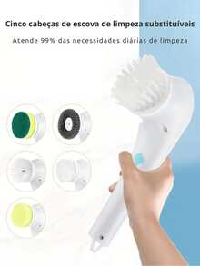 Adjustable Cleaning Brush Window Bathroom Kitchen Tool 5 In 1 Rechargeable - White - View 5