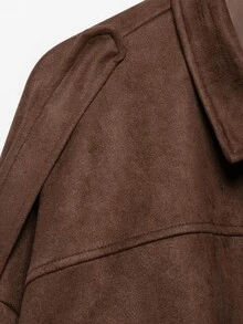 Chaqueta verde de estilo vintage casual y versátil de tela con efecto, nueva colección de otoño/invierno de Seelio