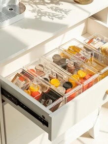 1 pièce Boîte de rangement rectangulaire avec couvercle en matière PP transparente ! Cette boîte de rangement, fabriquée dans un matériau PP durable, est conçue pour les amateurs de thé. Le design transparent et le couvercle inclus vous permettent de stocker et de visualiser facilement vos sachets de thé, mélanges de boissons et petits paquets d'assaisonnement. De retour à l'école