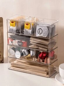 1 pièce Boîte de rangement rectangulaire avec couvercle en matière PP transparente ! Cette boîte de rangement, fabriquée dans un matériau PP durable, est conçue pour les amateurs de thé. Le design transparent et le couvercle inclus vous permettent de stocker et de visualiser facilement vos sachets de thé, mélanges de boissons et petits paquets d'assaisonnement. De retour à l'école