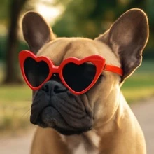 1pc Fashionable Funny Pet Heart Decorated Glasses