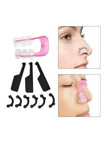 1/3/5 件硅胶鼻夹，鼻形器，鼻夹美容工具，鼻夹，鼻托，鼻塞 - 粉色 - 查看 7