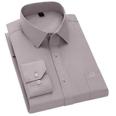 Camisa profesional antiarrugas para hombre, ropa de trabajo con bolsillo, color sólido, sin hierro, antiarrugas, para hombres de negocios