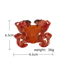 1pc Cute Animal Acrylic Claw Clip, Multicolor Crab, Shark Themed Ocean Style Hair Clip, Fashion Accessory For Daily Use, Home, School, Beach, Vacation, Work, Commute, Party, Gifts, Back To School, Versatile For Girls - Multicolor - View 5