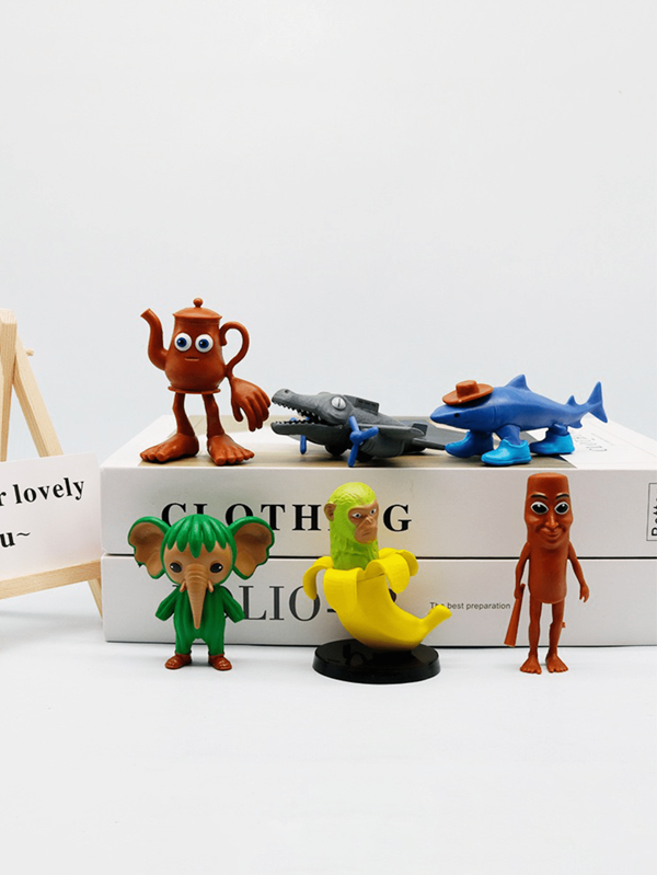 Funny Shan Hai Monster Figurine – Creative Mythical Wood Stick Man Desktop Toy | Random Single Style | Weird Hybrid Animal Character For Collection, Room Decor & Novelty Gift