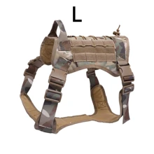Tactical Dog Harness For Large Dogs, Tension Free Adjustable Pet Harness, Reflective Work Training Harness, Molle Vest With Handle, Easy Controllable Blast-Proof, Hook And Loop Panel, Pet Vest Style Dog Harness