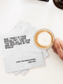 20-500pcs Custom Napkins, Personalized Paper Napkins With Text, 3-Ply Disposable Beverage Dessert Napkins, Cocktail Luncheon Napkins For Wedding, Baby Shower, Baptism - White - View 4