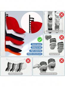 2pcs Wall Mounted Baseball Cap Storage Rack, Multi Layer Hat Organizer Holder, Holds 16 Caps, Suitable For Home, Office, Bedroom, Gender Reveal Party, Perfect For Birthdays, Weddings, Parties, The Perfect Gift For Colleagues, Friends, And Family, Back To School