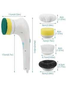 Adjustable Cleaning Brush Window Bathroom Kitchen Tool 5 In 1 Rechargeable - Random Color - View 2