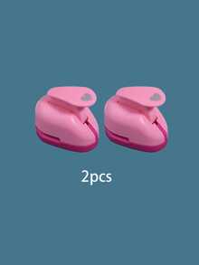 1/2pcs Paper Cutting Small Embosser, Creative Heart Pattern Design Handbook Making Aids, Photo Album Scrapbook Decoration Supplies, Small Love Embosser - Pink - View 7