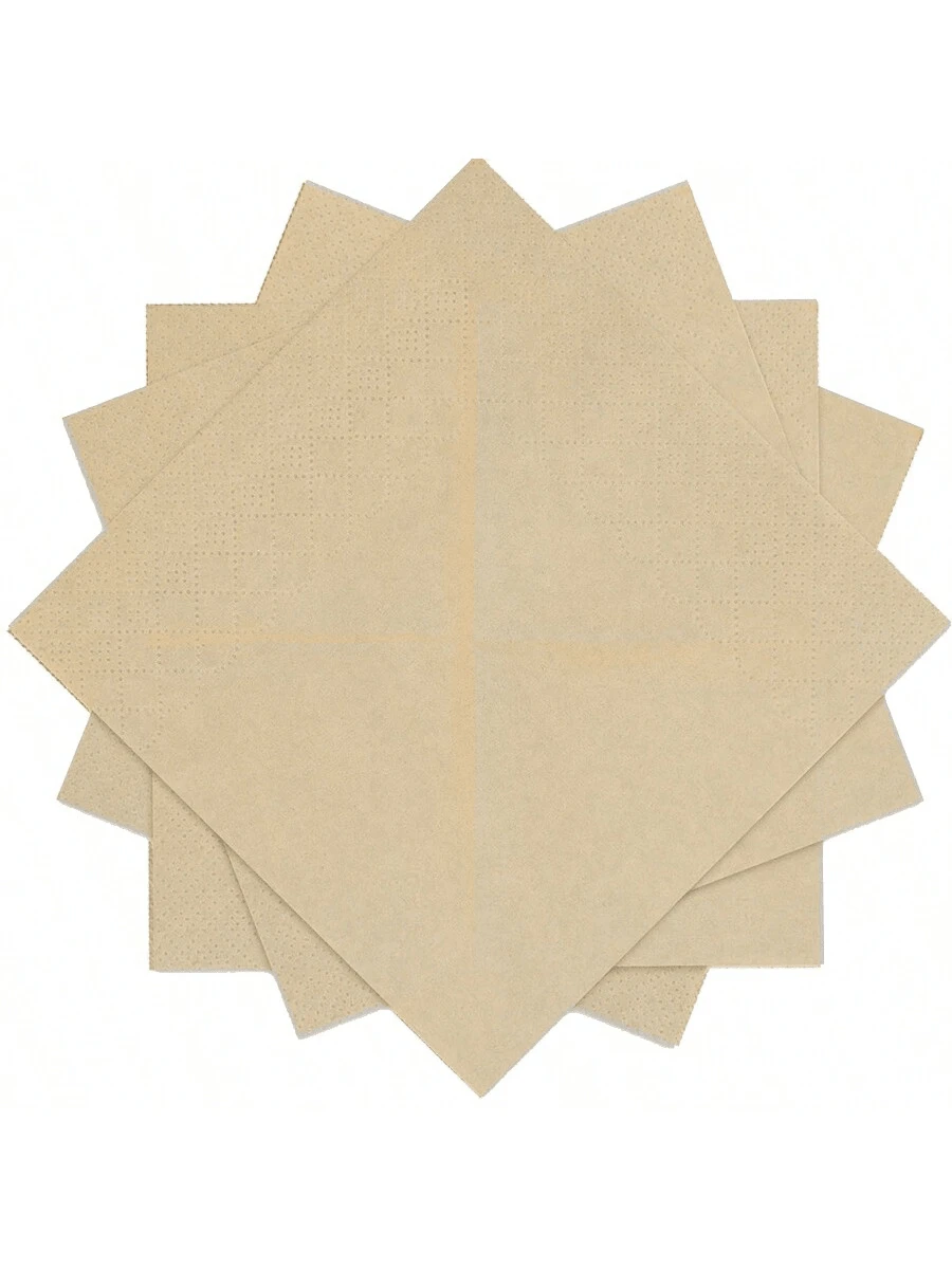 200 Sheets Bamboo Pulp Natural Color Daily Napkins, Disposable Foldable Kitchen, Dining Table, Event Occasions Soft Bamboo Paper Tissue,Kitchen,Bathroom,Home,Household Supplies - Beige - View 1