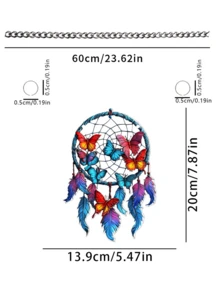 2D Bohemian Acrylic Butterfly & Feather Sun Catcher – Vibrant Colorful Dreamcatcher Wall Hanging, Perfect For Weddings, Festivals & Home Decor, No Electricity Needed, An Ideal Gift For Friends & Family - Multicolor - View 15