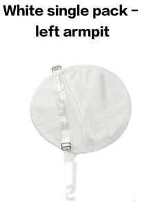 Wiederverwendbare Achselhöhlenkissen - Schweißkissen für die Achselhöhle mit verstellbaren Trägern unsichtbar, schweißhemmend, atmungsaktiv, waschbar - diskrete Schutzausrüstung für Hidschab, T-Shirts, Sommer, Sport, Reisen (Weiß, 10/8/6/4/2 Stück)