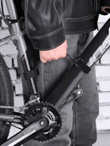 3 件耐用尼龙自行车带，可调节，轻便，光滑黑色设计，适用于公路和山地自行车，方便的骑行/徒步旅行交通配件，时尚轻便的自行车零件