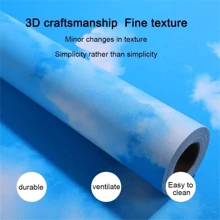 1 Roll Of Sky Blue Wallpaper 17.71"X196.8" Matte Texture Self-Adhesive Wallpaper Pvc Waterproof And Oil-Proof Stickers Are Peeled Off And Pasted, Easy To Remove, Suitable For Home Decoration And Wall Decoration