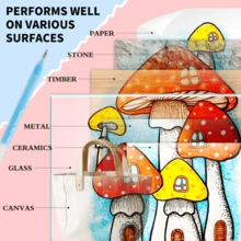 ROSYMENG 100色丙烯凝胶笔,1毫米细尖丙烯墨水笔,不透明档案级亮色马克笔,适用于黑纸绘画、素描、插画、卡片制作,学生用品,返校必备 - 彩色 - 查看 9