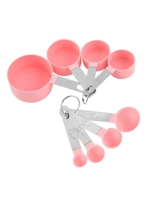 8pcs Measuring Cups & Spoons Set, Stackable Cups And Spoons, Nesting Measure Cups With Stainless Steel Handle, Kitchen Gadgets For Cooking & Baking