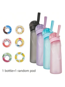 1 pièce Bouteille d'eau de 650 ml avec 1 capsule aromatique aléatoire, bouteille d'eau parfumée avec 0 sucre et 0 calorie, bouteille d'eau potable portable, idéal pour les anniversaires, Pâques, la Fête des mères, le fitness, la course, les activités en extérieur