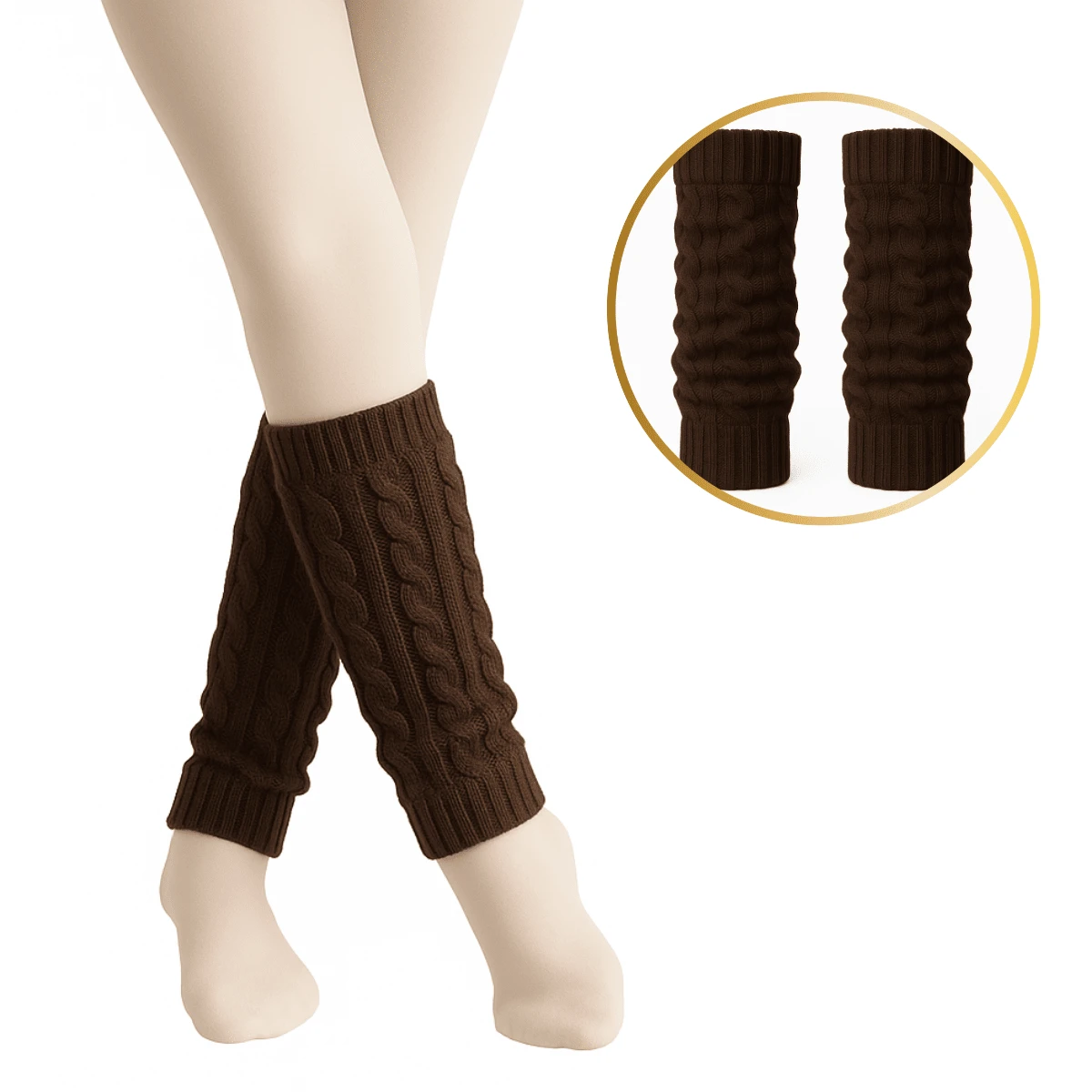 Children's Cotton Ballet Dance Leggings | Baby Pink, Light Blue, White, Black, Navy Blue, Red, Lilac, Brown, Gray And Pink - 鏽棕色 - 查看 1