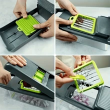 14-In-1 Vegetable Chopper, Multi-Function Fruit Slicer Manual, Plastic, For Slicing, Dicing, Shredding With Container, Perfect For Onions, Potatoes, Tomatoes, Cucumbers, Carrots, Ideal For Holiday Celebrations, Restaurant Food Prep
