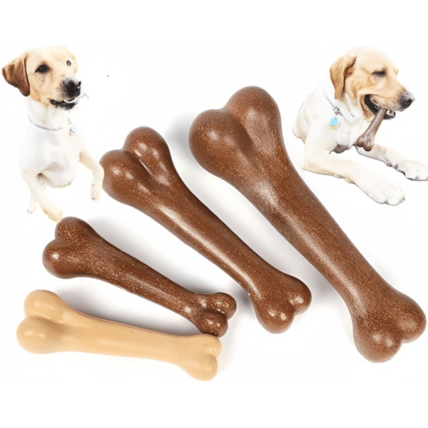 Kauknochen Hundespielzeug nahezu unzerstörbar, natürliches Anti-Biss-Puppy-Spielzeug für kleine, mittlere und große Hunde, Spiel-Kauknochen-Spielzeug zum Zähne schleifen, interaktives Kau-Spielzeug mit Rindfleischduft, Zahnpflege-Stange für Welpen, Heimtierprodukte