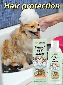YEGBONG Each Bottle Of 100ml Pet Body Wash, Amino Acid Mild Cleaning, Anti-Tangling Hair, Hypoallergenic Tear-Free Formula, Long-Lasting Fragrance