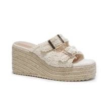 Revreal Crochet Wedge Sandals – Rustic Boho Charm波西米亞Casual休閒Cute可愛沙灘可愛Elegant優雅度假時尚搭扣Summer - 米色 - 查看 6