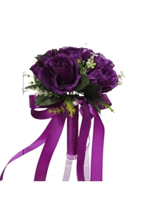 1 pièce Bouquet de mariage pour la mariée aux fleurs de Gypsophile roses, bouquet blanc pour la mariée, bouquet de fleurs artificielles pour le mariage, bouquet de demoiselle d'honneur avec ruban de soie, Saint-Valentin, décoration de bouquet de roses en perle, dentelle et maille