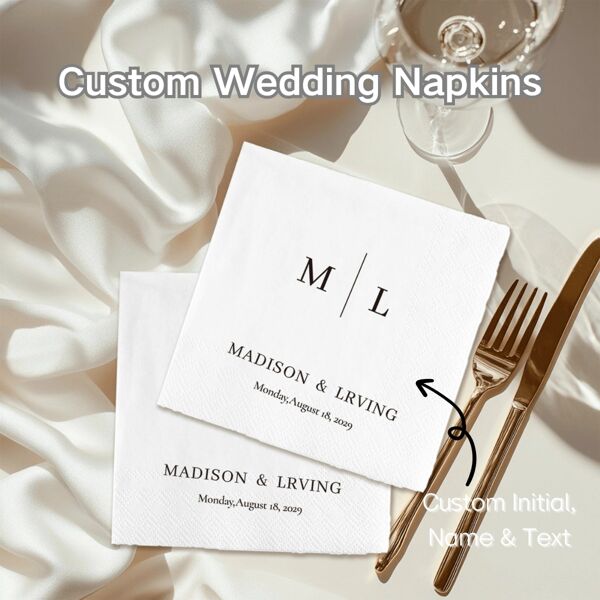 20-500pcs Custom Wedding Napkins, Personalized Cocktail Napkins For Date Night, Anniversary And Wedding, Suitable For Couple, Couples, Napkins Disposable Beverage Dessert Napkins For Wedding Table Decorations Engagement Party, Multi-Functional, Durable, Ornamental, Reusable, Exquisite, Stylish, High-Quality, Colorful, Modern, Custom, Personalized, Unique, Ideal Gifts For Him For Valentine's Day, For Mother's Day, For Birthdays, For Father's Day, For Graduation, For Weddings, For Housewarming