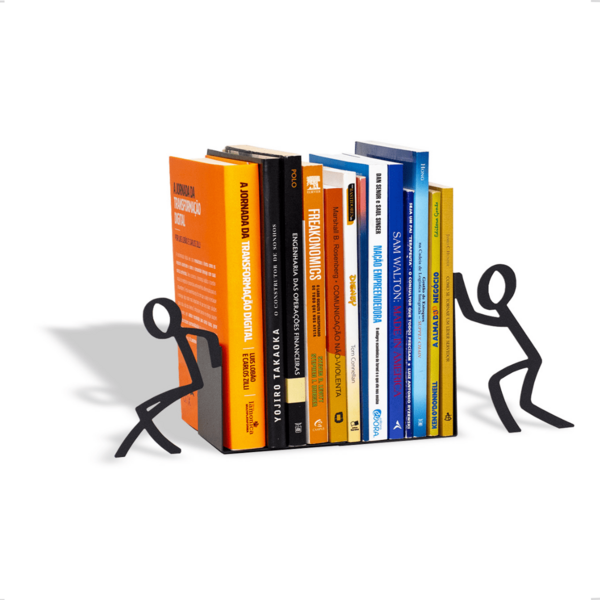 Suporte de Livros em Aço Preto Geguton Porta-Livros para Estante e Escritório