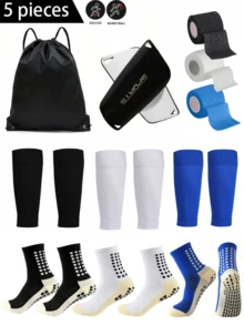 1 Pair Unisex Non-Slip Reinforced Toe Soccer Leg Warmers, 4 Sets Soccer Leg Warmers With Thickened Terry Sole, Suitable For Running, Football, Basketball, Fitness - Multicolor - View 1