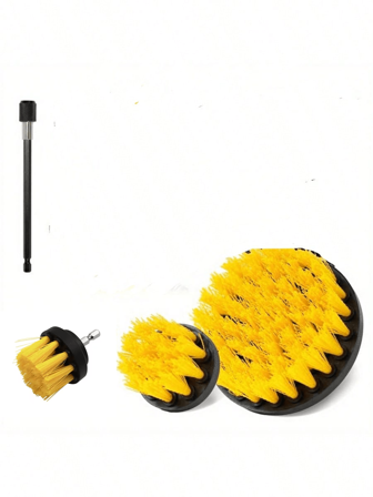 4 pezzi Set di spazzole per trapano, kit di pulizia con spazzola per uso intensivo e attacco lungo, kit di spazzole per pulizia con trapano