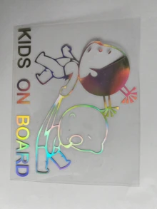 1 pieza Pegatina de carro con dibujo animado de "Niños a bordo" - Multicolor - Ver 3