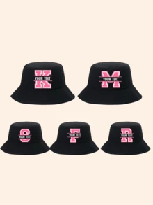 1pc Kids 26 Letter Custom Bucket Hat, Personalized Fashionable Versatile, Suitable As Gift, Fits Boys And Girls Daily Wear - Multicolor - View 4