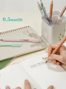 6pcs Creative Black Tech No-Need-Sharpening Everlasting Pencil, Ink-Free For Students, Drawing, School And Office Supplies (Random Color) Back To School