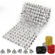 1 Yard Spike For Crafts Stude For Clothing, Cone Flatback Plastic Trim Mesh For Party Decoration Costume DIY Crafts, Can Be Used On Jackets, Shoes, Bags, Arts And Crafts, Various Colors