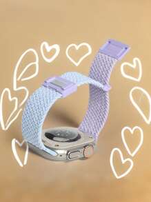 1pc Color Block Magnetic Strap Kids Watch Band Compatible With Apple Watch 38mm 40mm 41mm 42mm 44mm 45mm 46mm 49mm For Girls Boys,Sport Nylon Braided Elastic Loop Replacement Bracelets Compatible With Apple Watch Series10 9 8 7 6 5 4 3 2 1 SE Ultra1/2 For Woman Man Small Wrist
