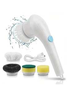 Adjustable Cleaning Brush Window Bathroom Kitchen Tool 5 In 1 Rechargeable - White - View 1