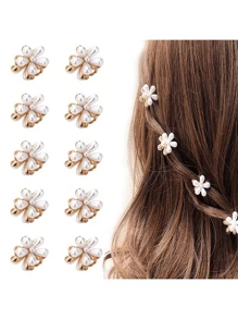 5-10 piezas Ganchos para el cabello de mujer con metal y rhinestones, Pinzas de pelo elegantes, Accesorios de moda