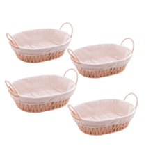 Oval Basket With Handle In Paper With Fabric Lining 29cm X 20cm X 12cm - Wolff - 4 UNITS - View 1