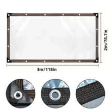 Waterproof Transparent Heavy-Duty Tarp With Buckle - Ideal For Outdoor Camping, Cars, Porches, Terraces, And Canopies, Transparent Waterproof Tarpaulin With Sealing Ring - Rainproof Outdoor Garden Cover Tarp